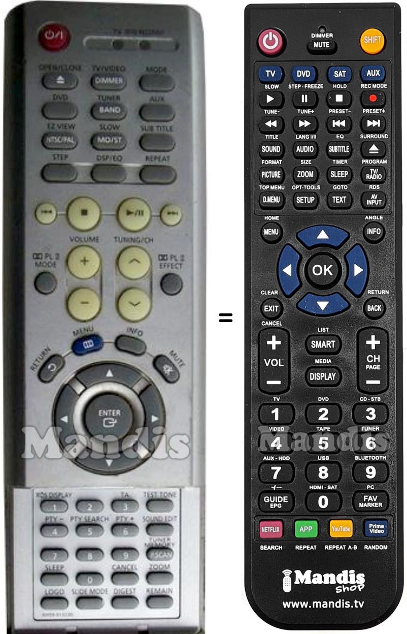 Gleichwertige Fernbedienung Samsung AH59-01169B