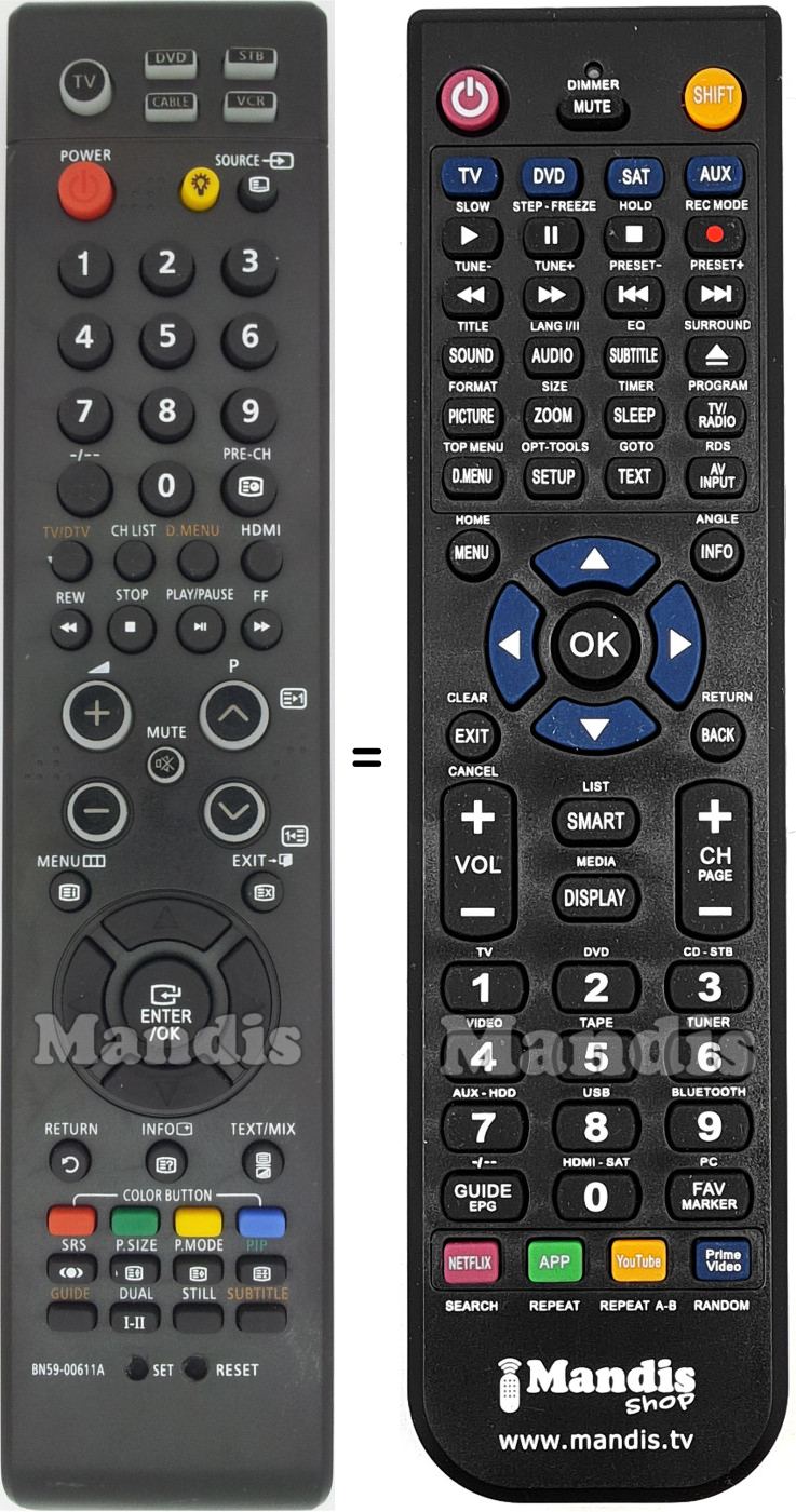 Replacement remote control Samsung BN59-00611A
