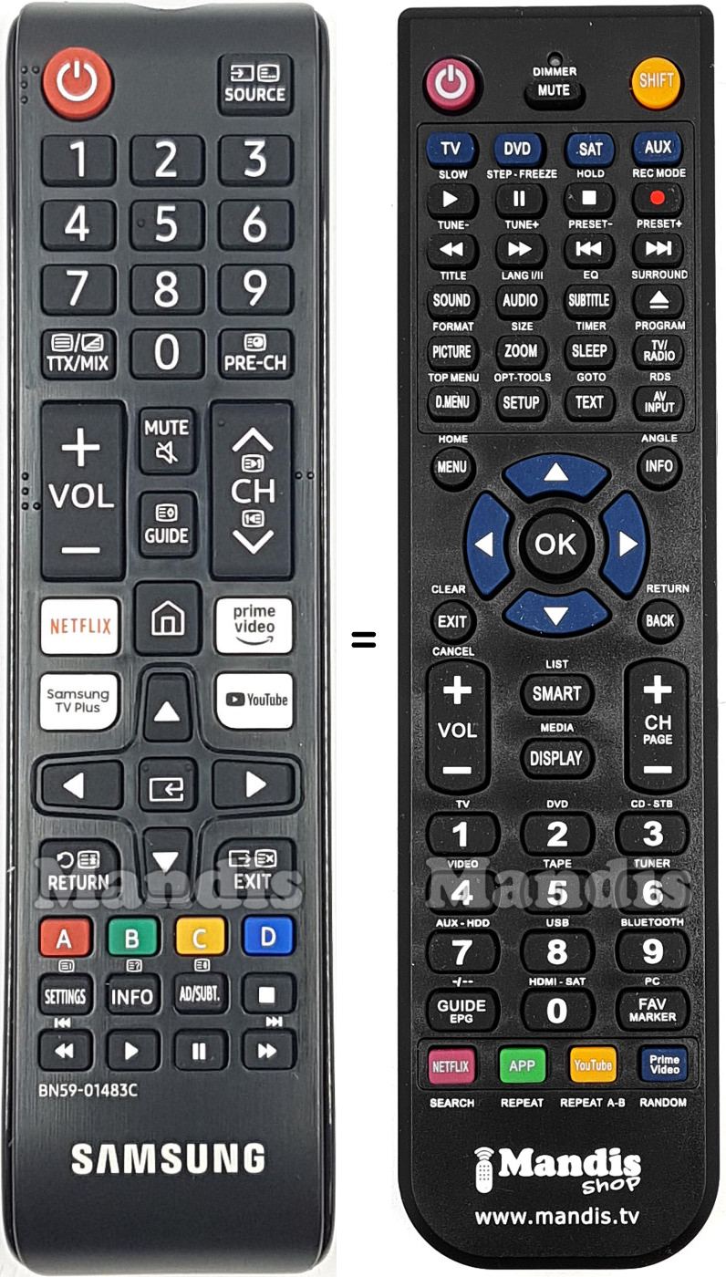 Gleichwertige Fernbedienung Samsung BN59-01483C