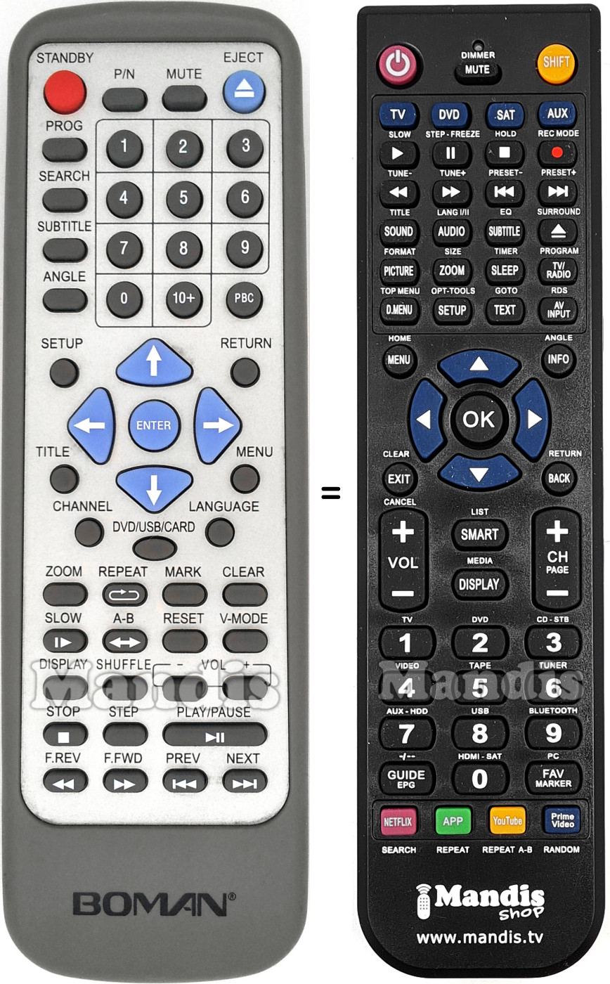 Replacement remote control VD Tech BOM002