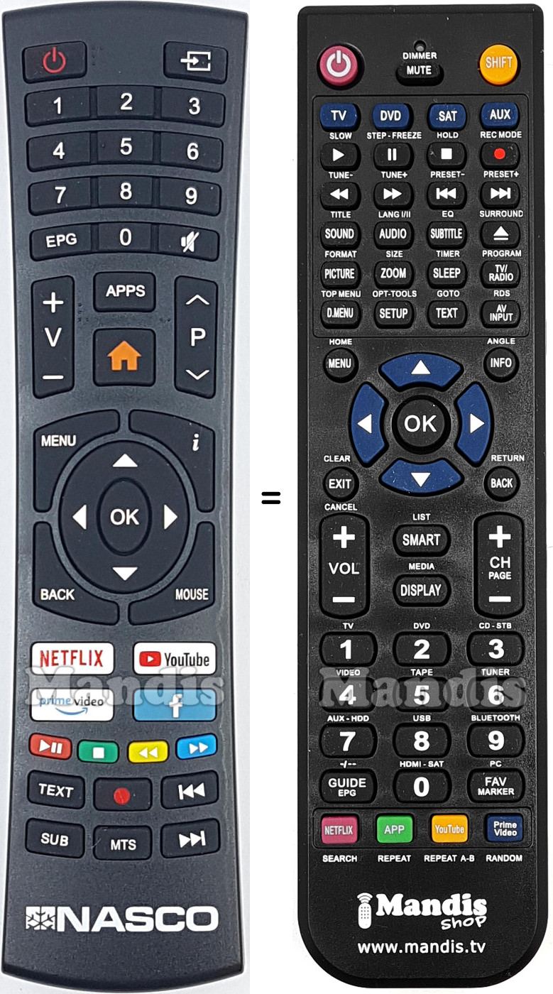 Replacement remote control HR20J001GPD1