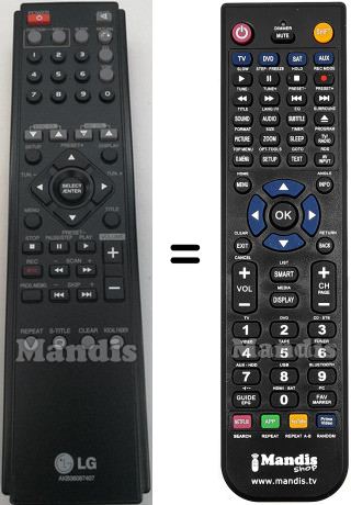 Télécommande équivalente AKB36087407