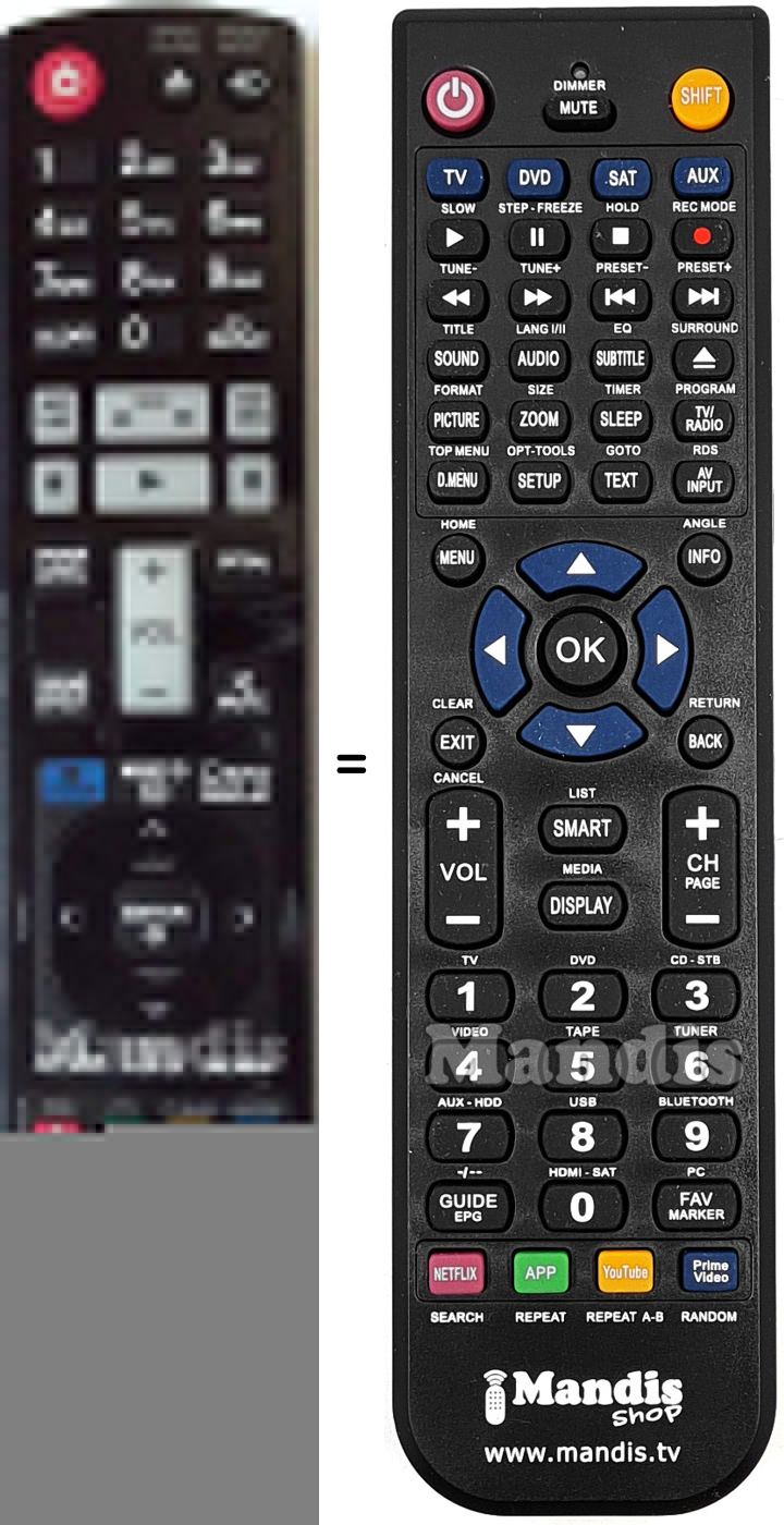 Télécommande équivalente LG AKB72976003