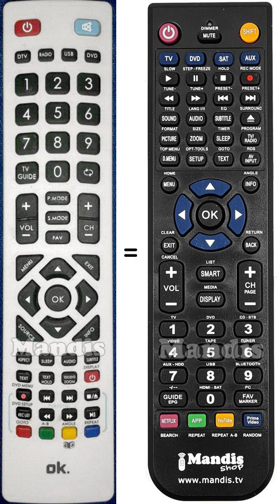 Replacement remote control Sharp OLE328BD4