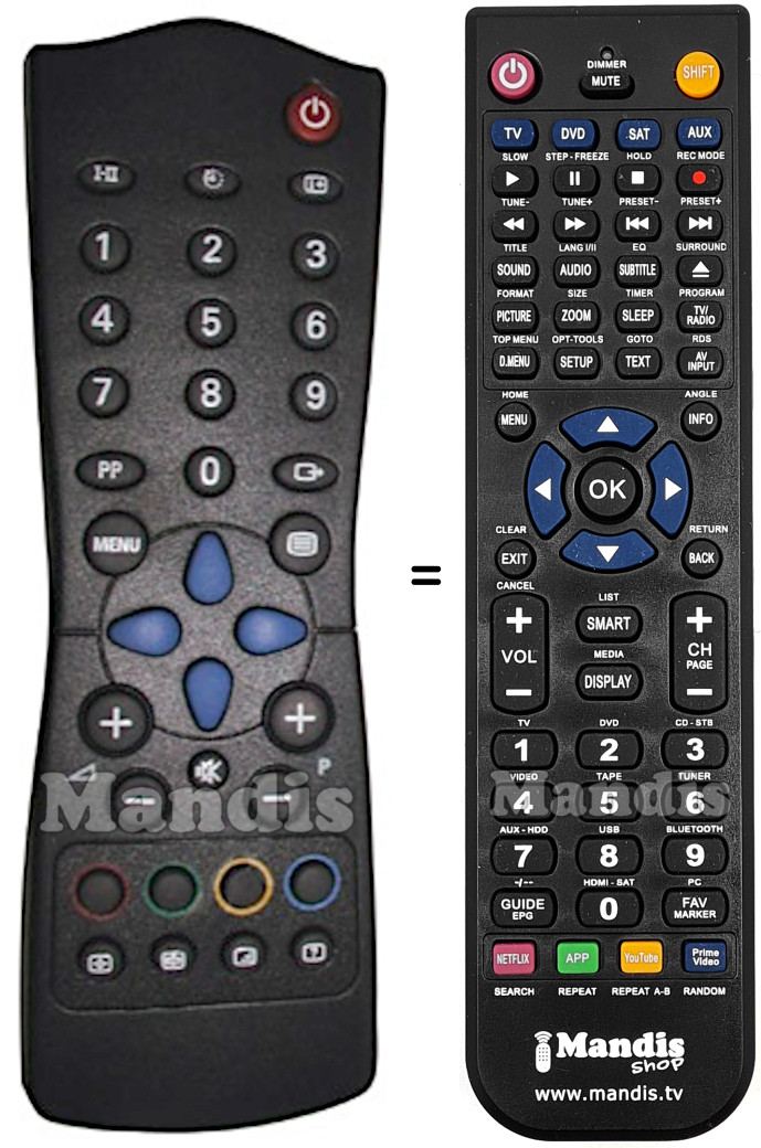 Replacement remote control Radiola RCL9EDJJ02