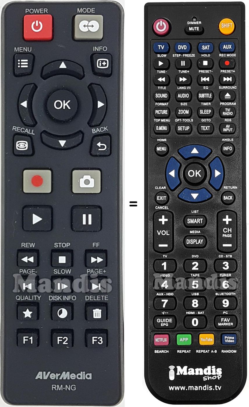 Replacement remote control AVERMEDIA RM-NG