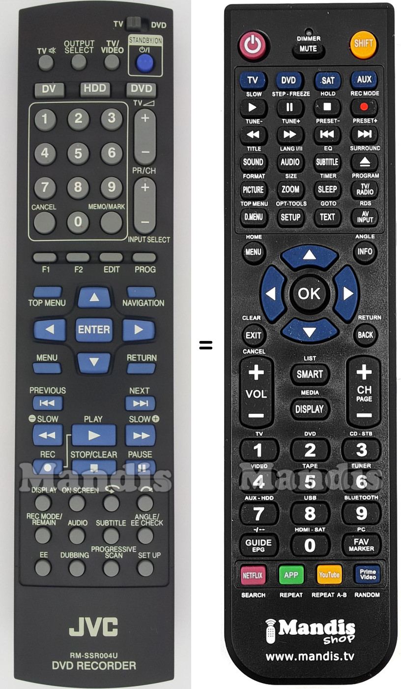 Replacement remote control JVC RMSSR004U