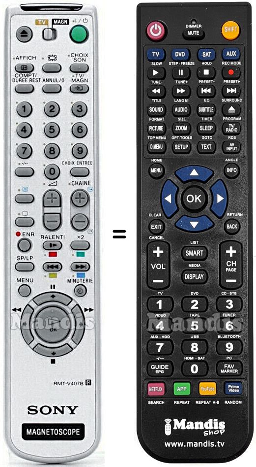 Gleichwertige Fernbedienung Sony RMT-V407B