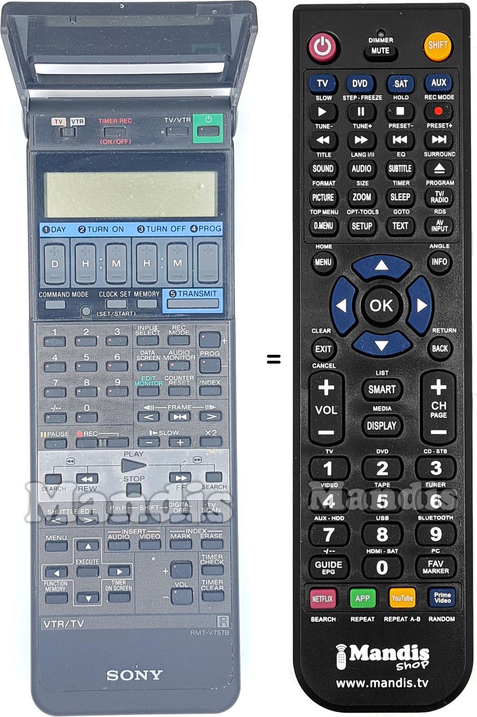 Replacement remote control RMT V757B