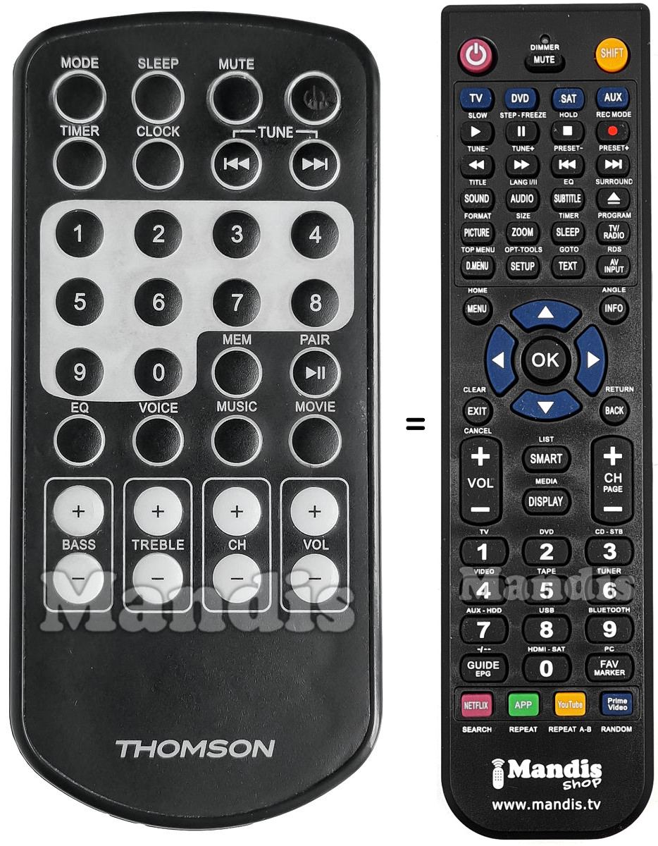 Replacement remote control Thomson SB220B