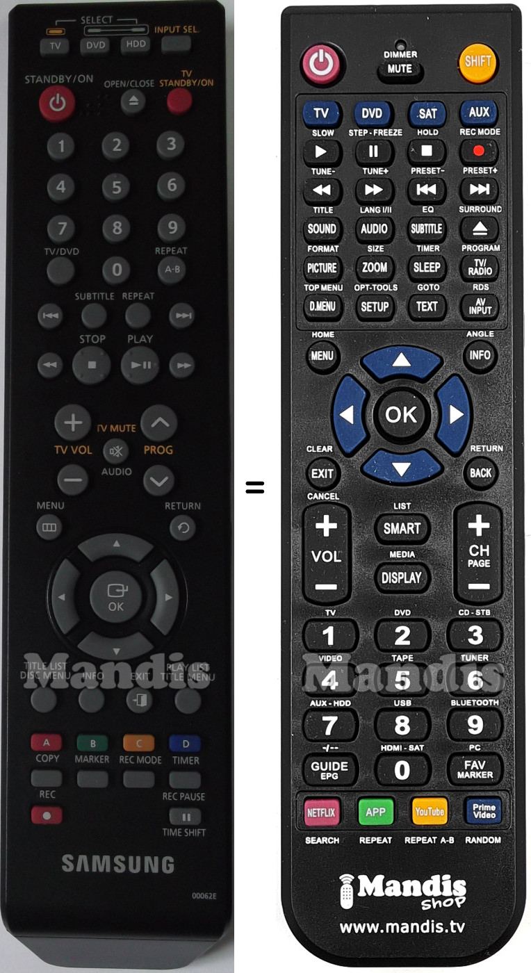 Replacement remote control Samsung AK59-00062E