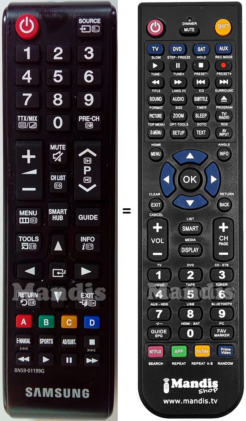 Télécommande équivalente Samsung BN59-01199G