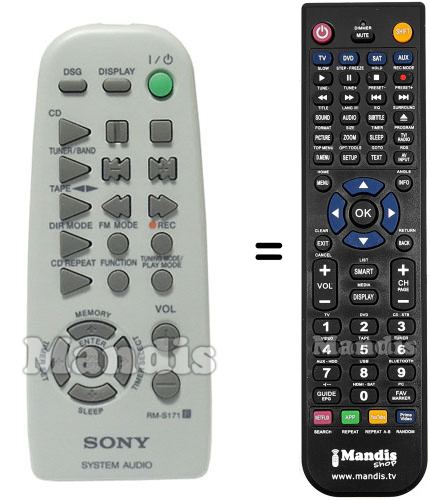 Replacement remote control Sony RM-S171