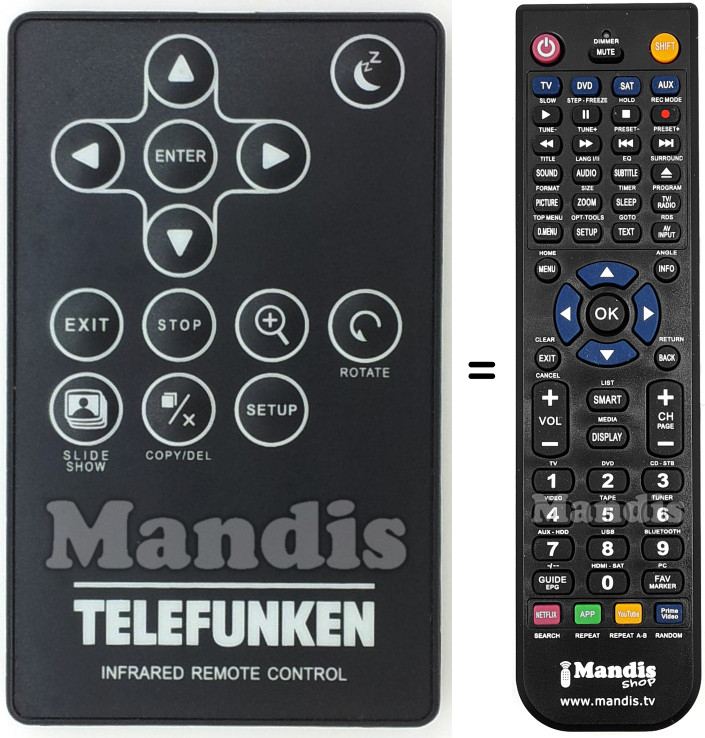 Replacement remote control TELE001