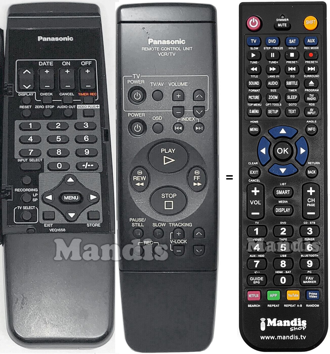 Gleichwertige Fernbedienung Toshiba VEQ1658