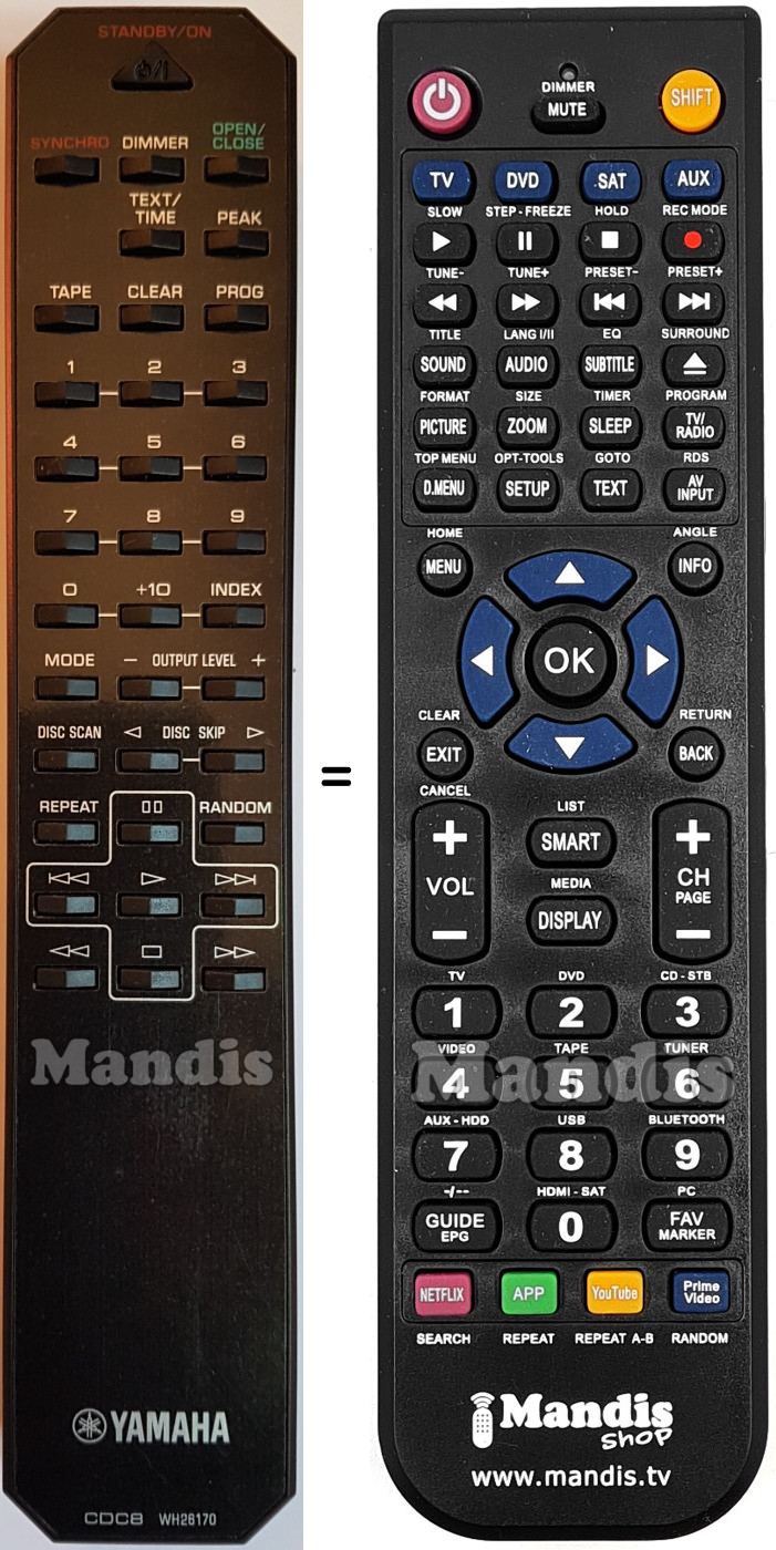 Télécommande équivalente CDC8