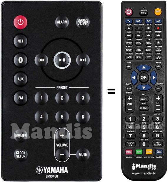 Replacement remote control Yamaha ZR934800