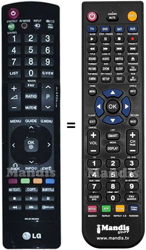 Télécommande équivalente Goldstar MKJ61863202