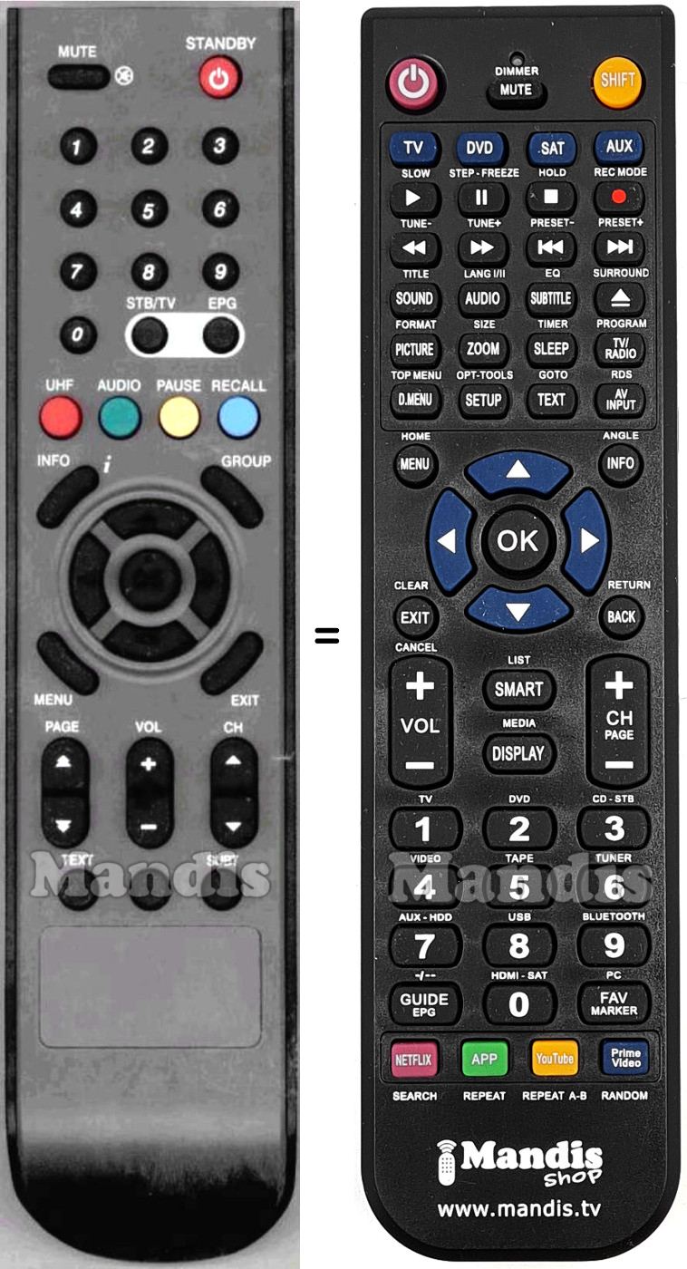 Replacement remote control Arion AT2100E