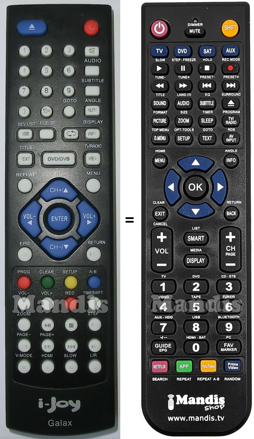Replacement remote control Galax