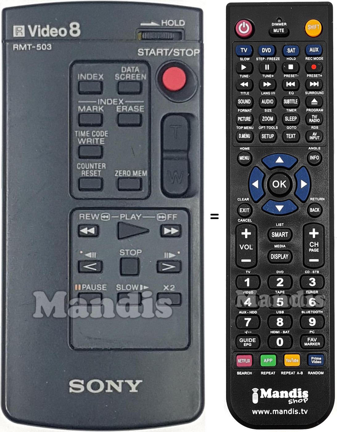 Replacement remote control RMT 503