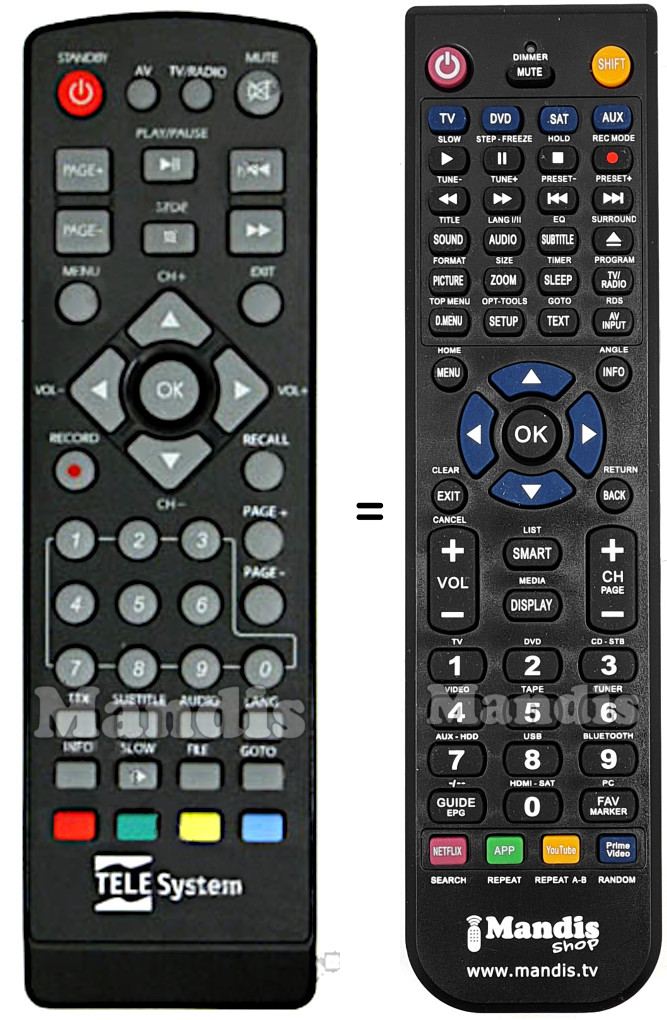 Replacement remote control Telesystem TS6290