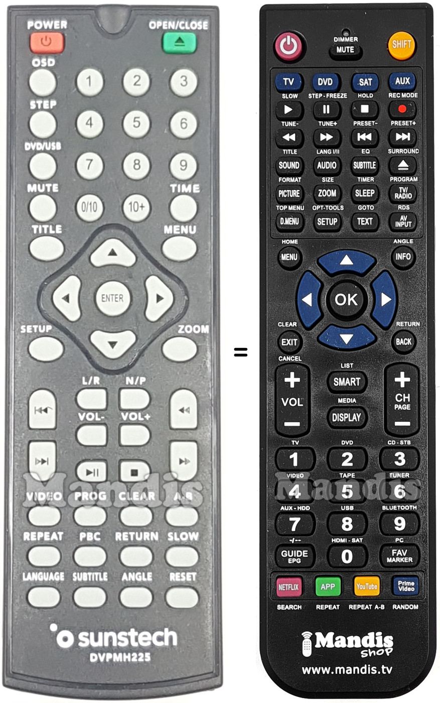 Télécommande équivalente DVPMH225