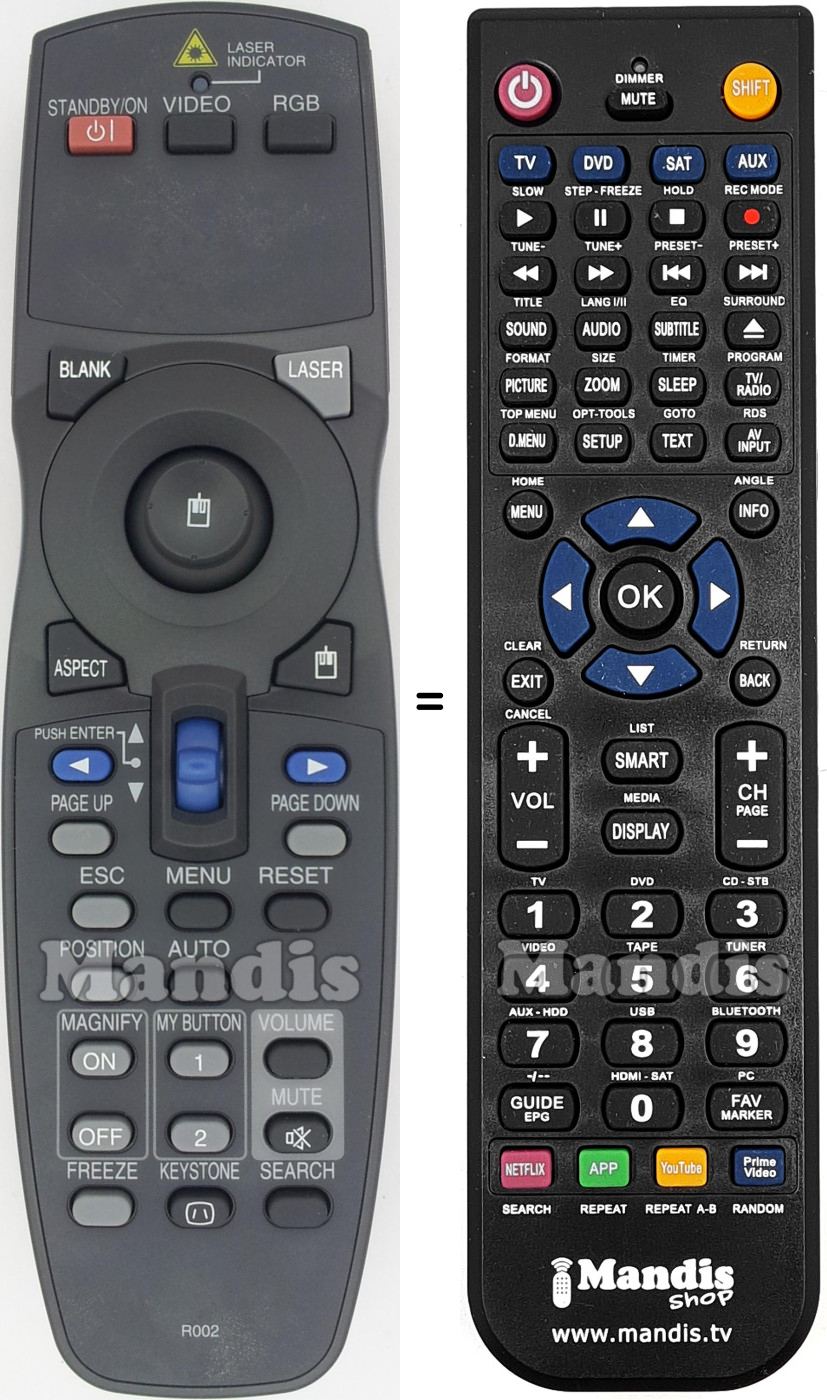 Replacement remote control Hitachi HL02194