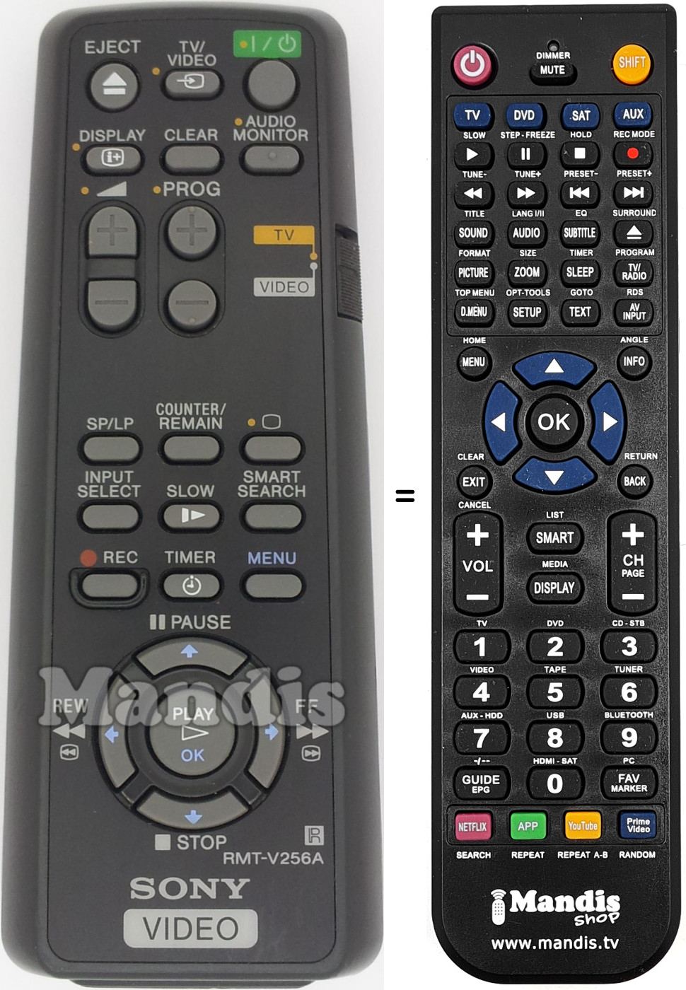 Télécommande équivalente RMT-V 256 A