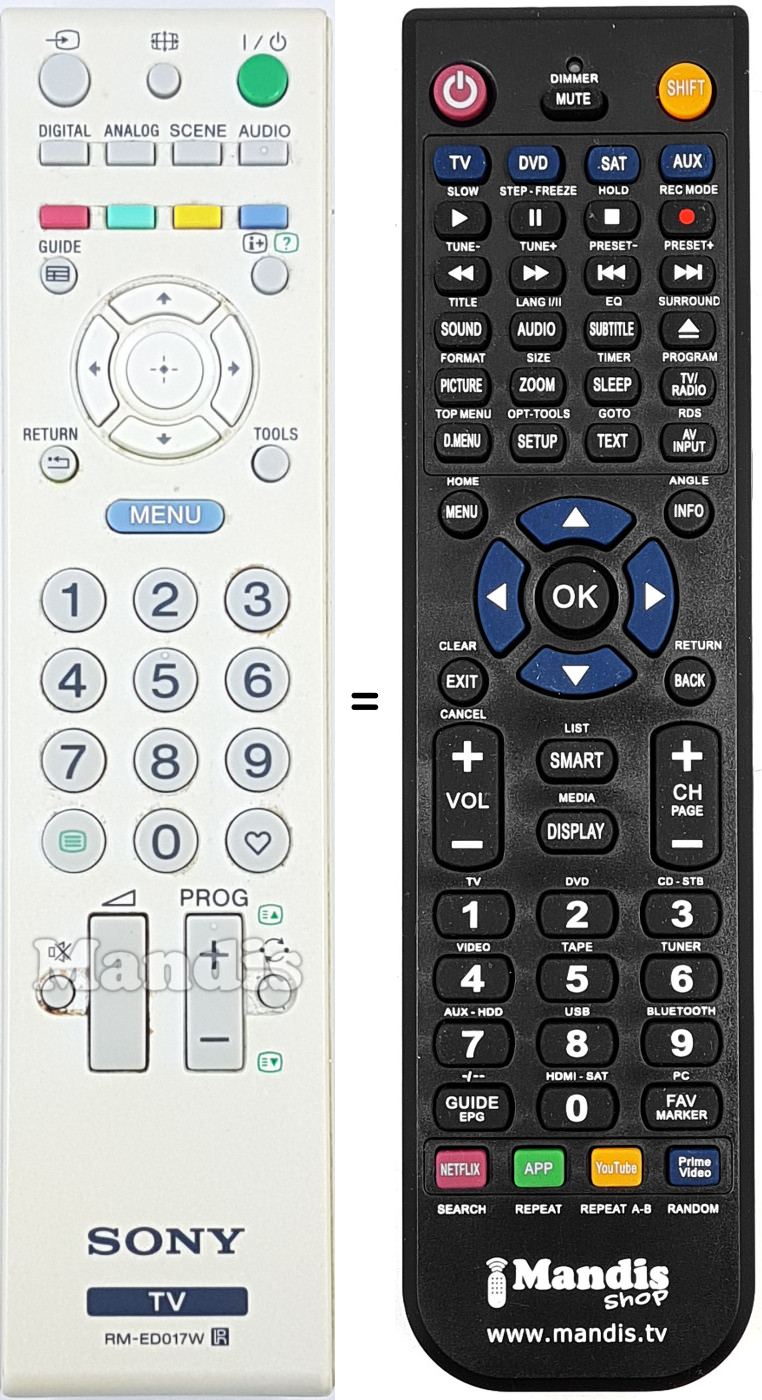 Télécommande équivalente Sony 148719221