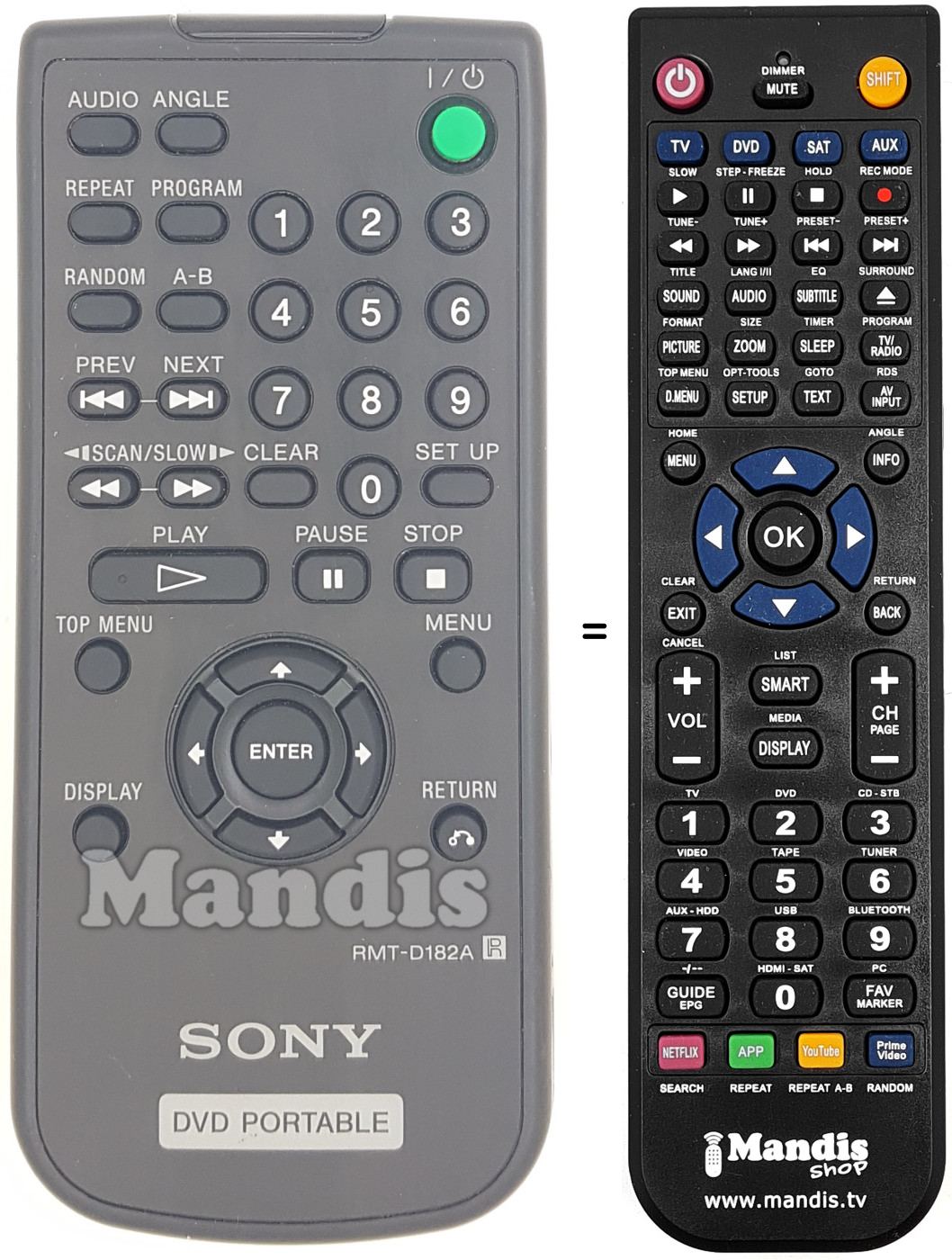 Télécommande équivalente RMT-D 182 A