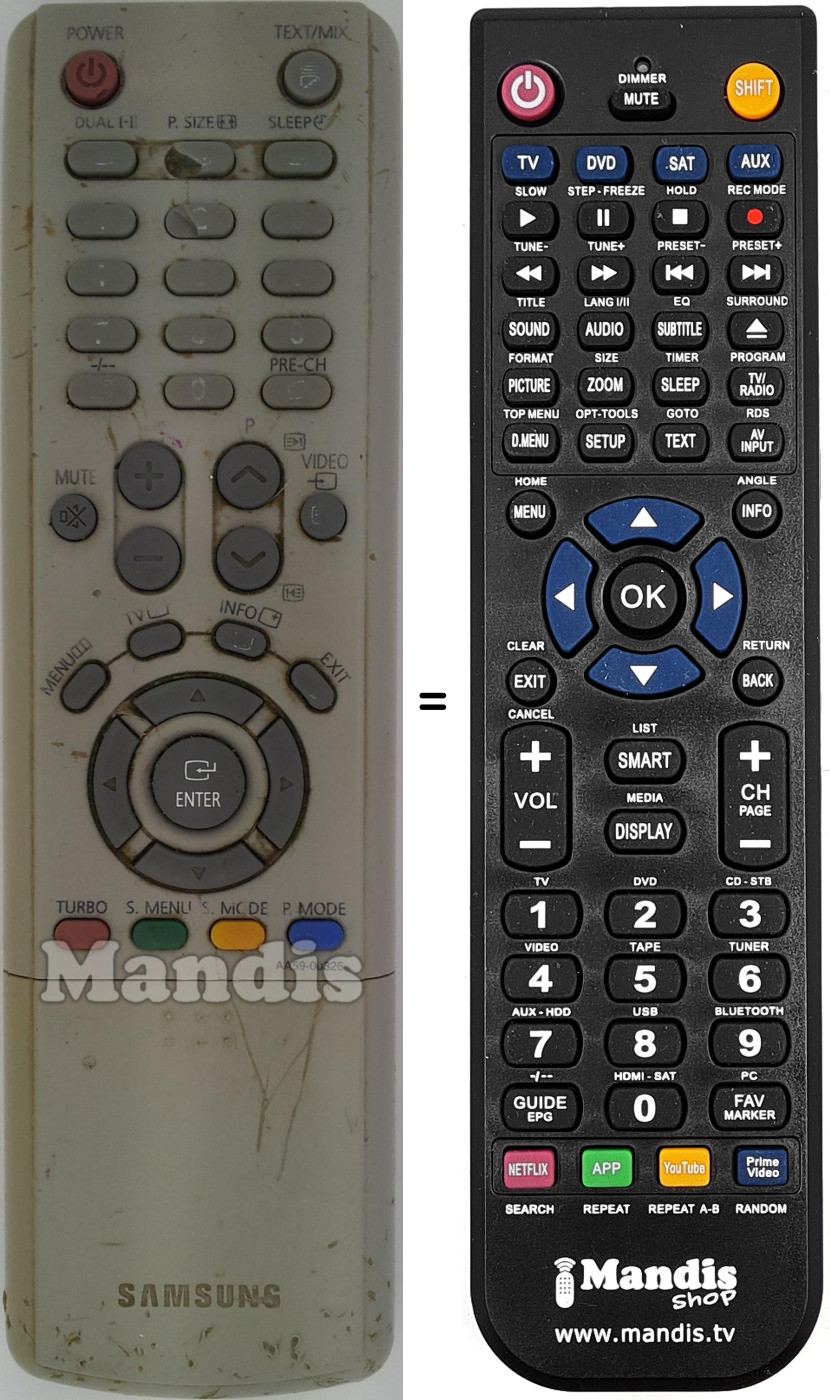 Replacement remote control Samsung AA 59-00326 A