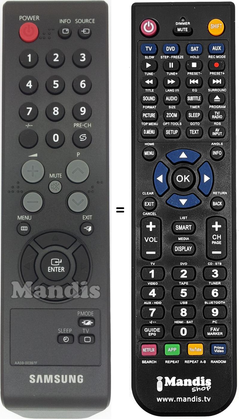 Replacement remote control AA59-00397F