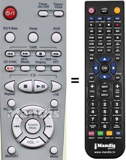 Télécommande équivalente Samsung AH59-00134B