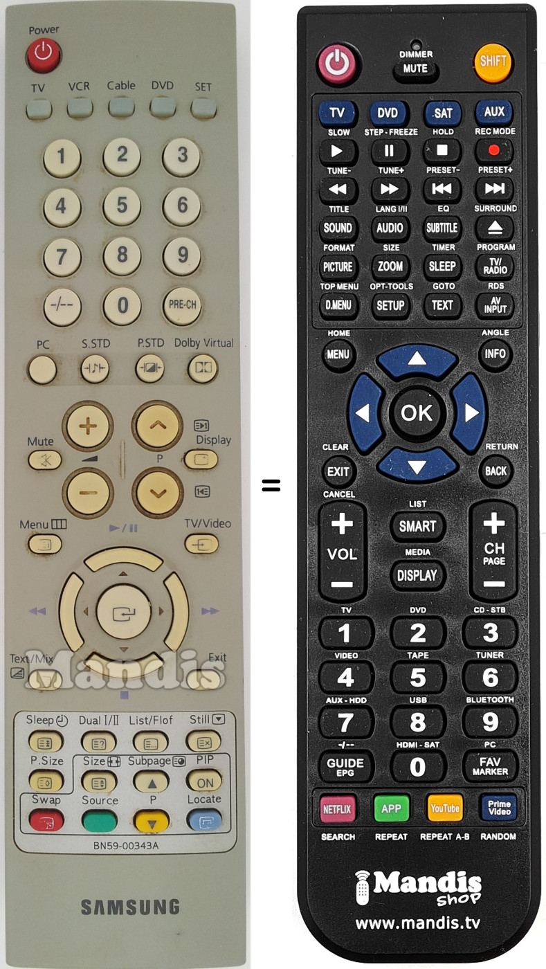 Replacement remote control Samsung BN59-00343A