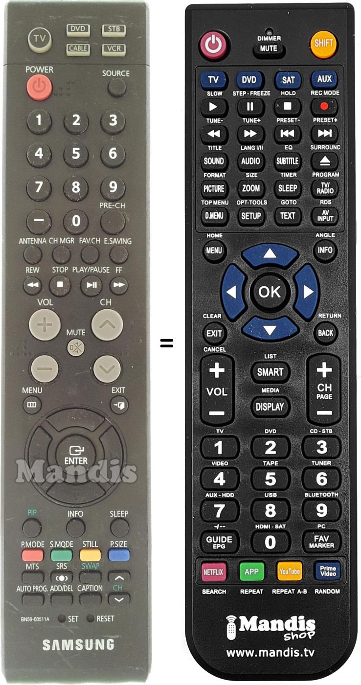 Gleichwertige Fernbedienung Samsung BN59-00511A