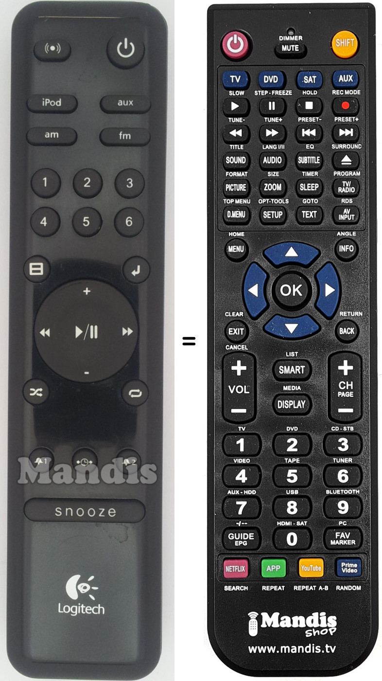 Gleichwertige Fernbedienung LOG001