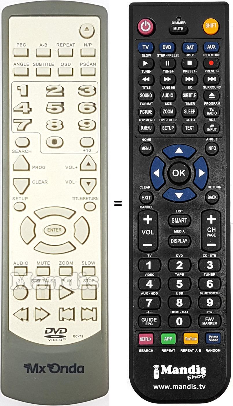 Gleichwertige Fernbedienung RC-79