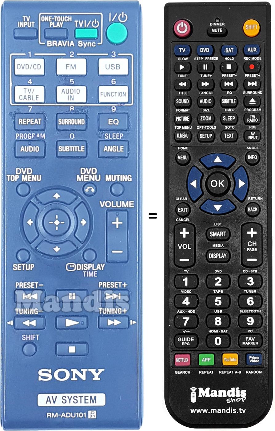 Télécommande équivalente RM-ADU 101