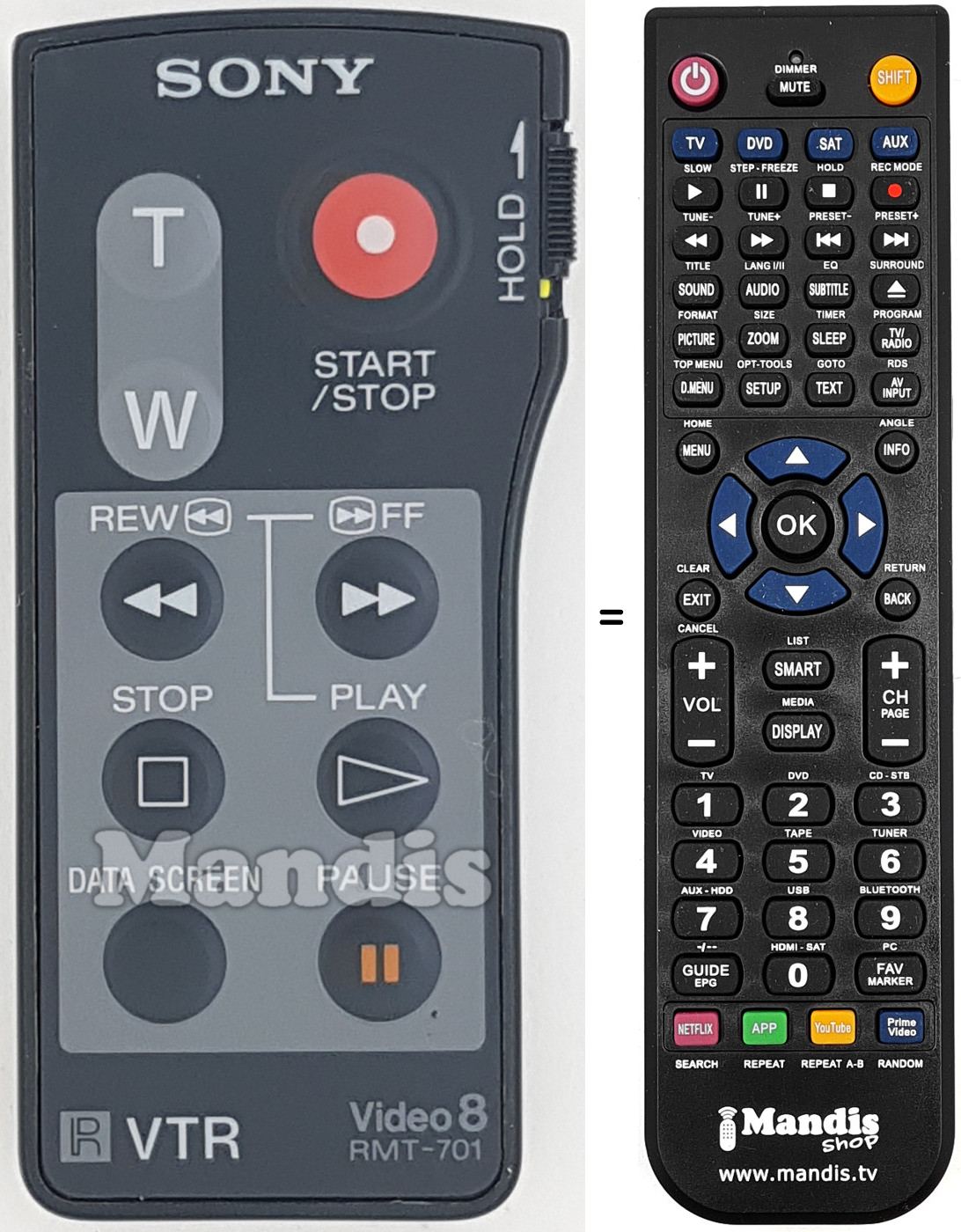Télécommande équivalente RMT-701