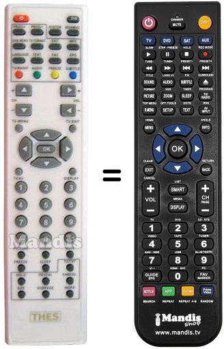 Replacement remote control THES TL3251BDTP
