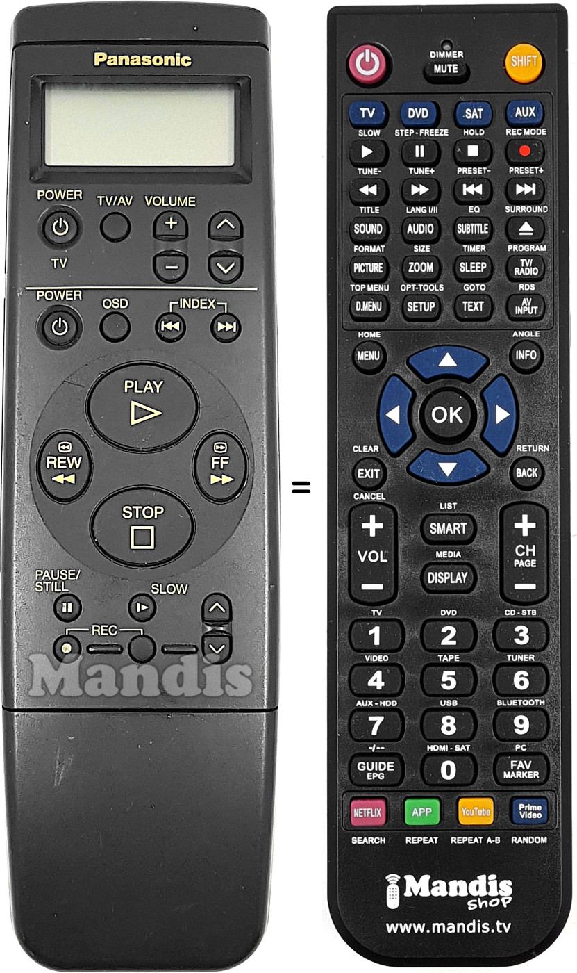 Gleichwertige Fernbedienung Panasonic VEQ1873