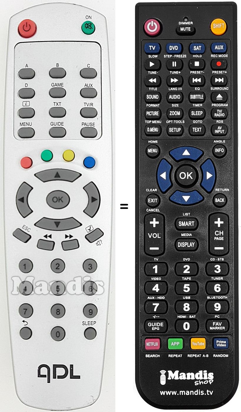 Télécommande équivalente ADL001