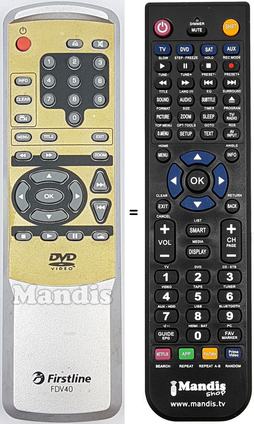 Replacement remote control FDV40