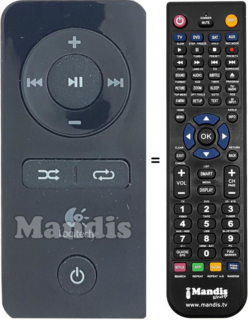 Gleichwertige Fernbedienung LOG007