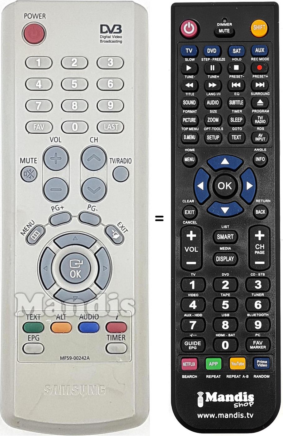 Replacement remote control Samsung MF 59-00242 A
