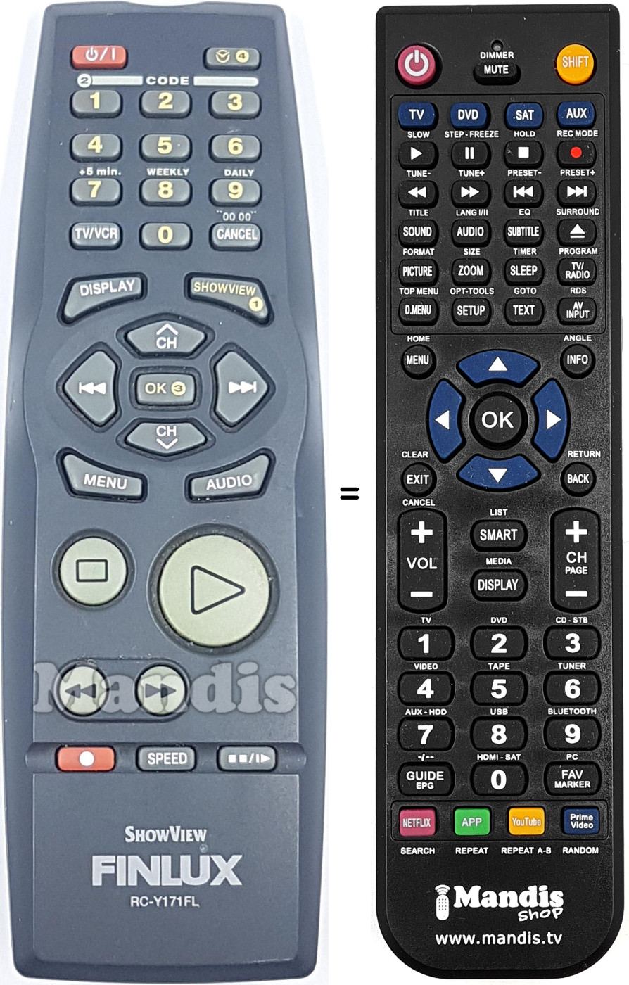 Replacement remote control RC-Y171FL