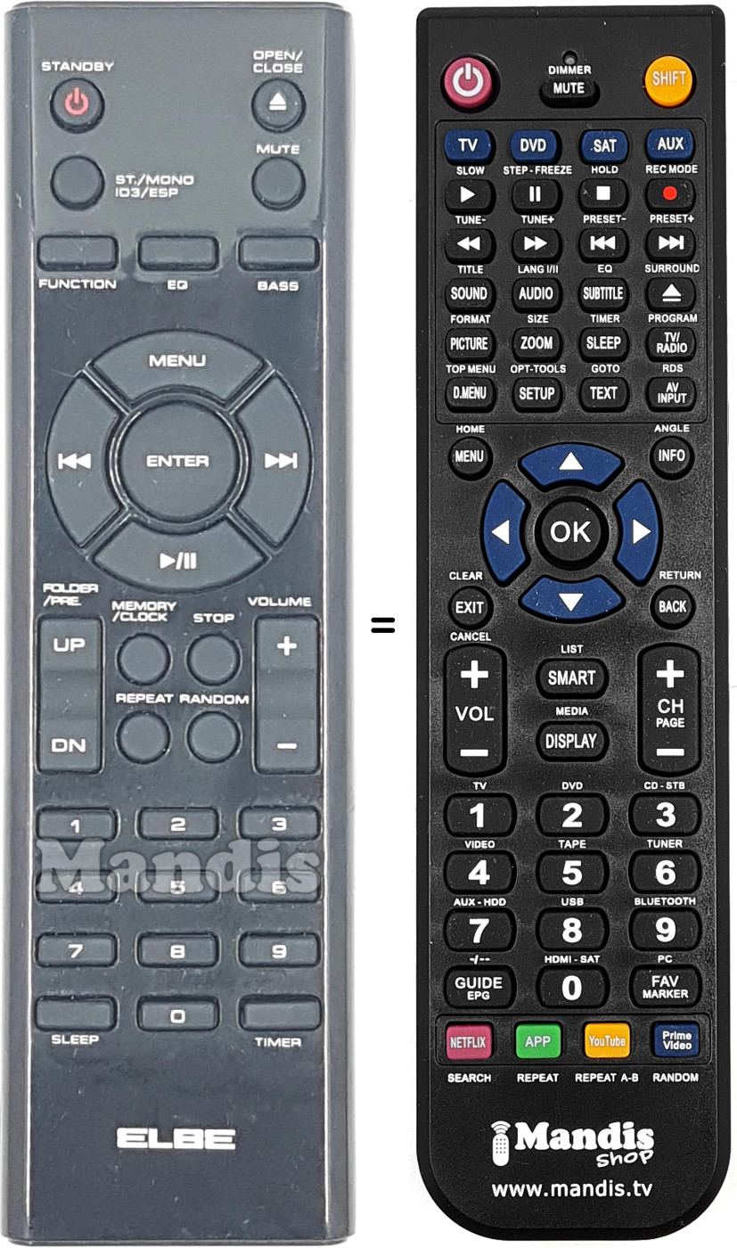 Replacement remote control REMCON1804