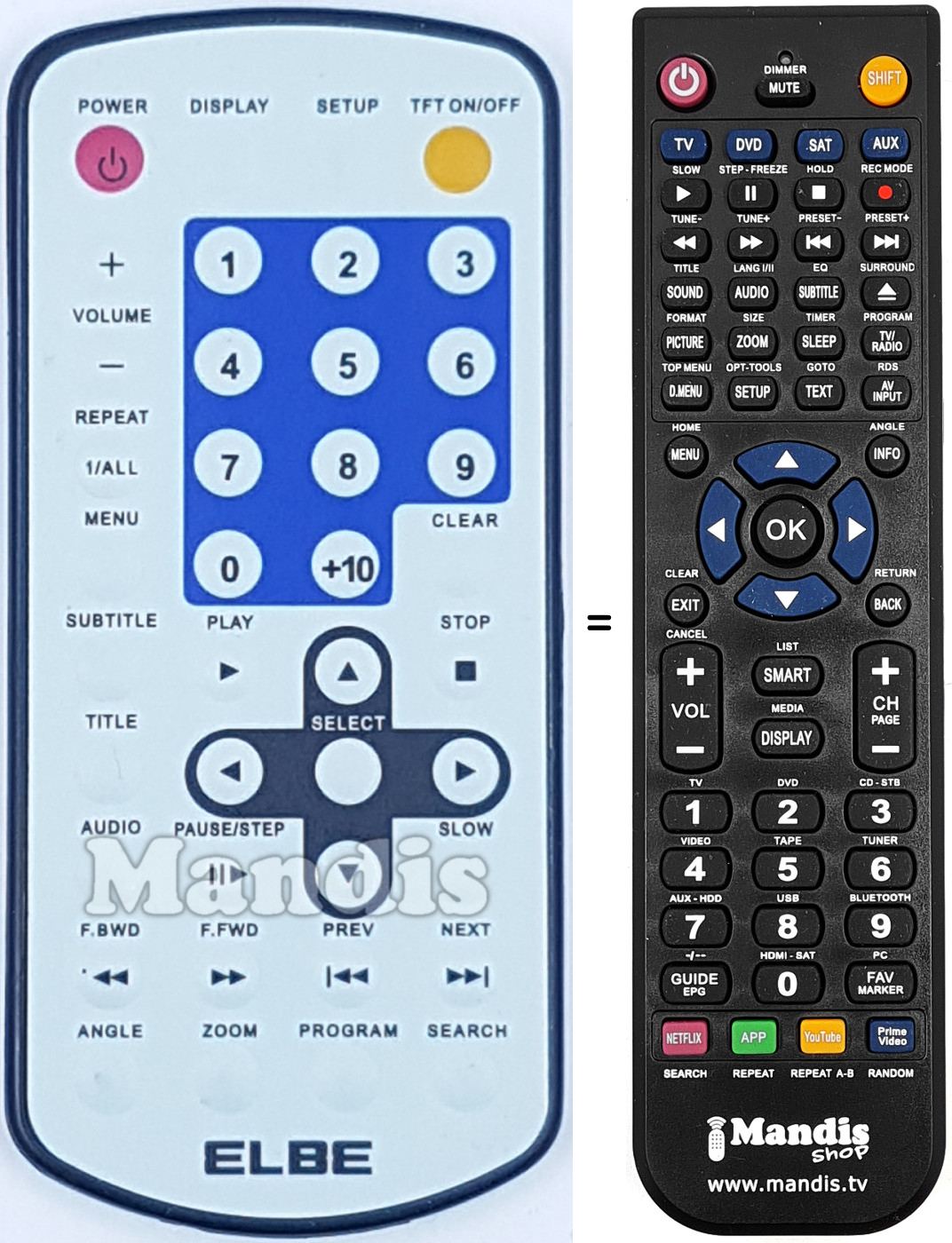 Replacement remote control REMCON1905