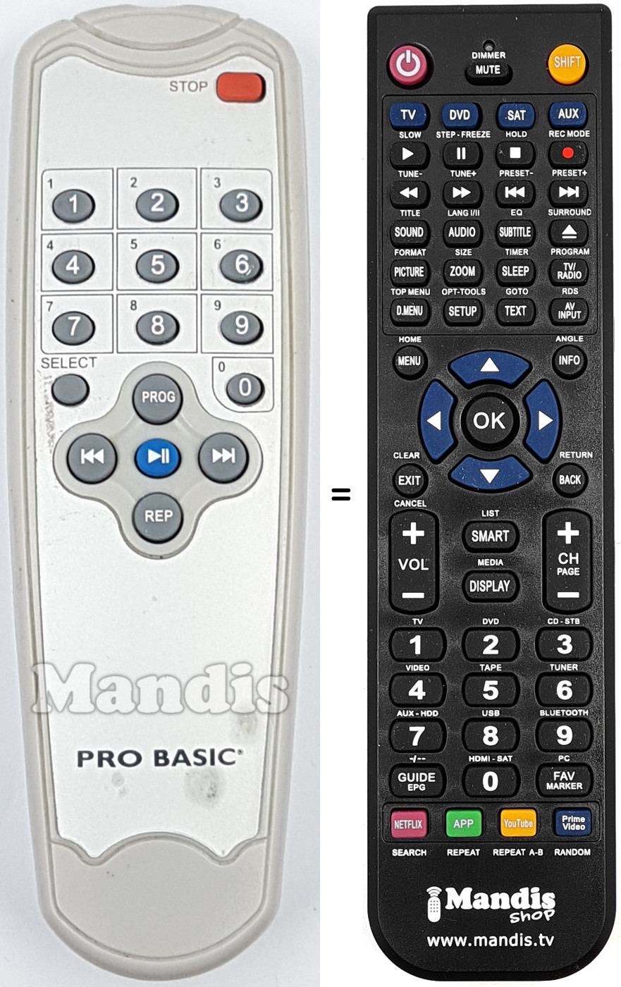 Télécommande équivalente REMCON2153